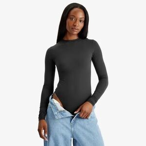 Skims Fits Everybody Long-Sleeve Crew Neck Bodysuit